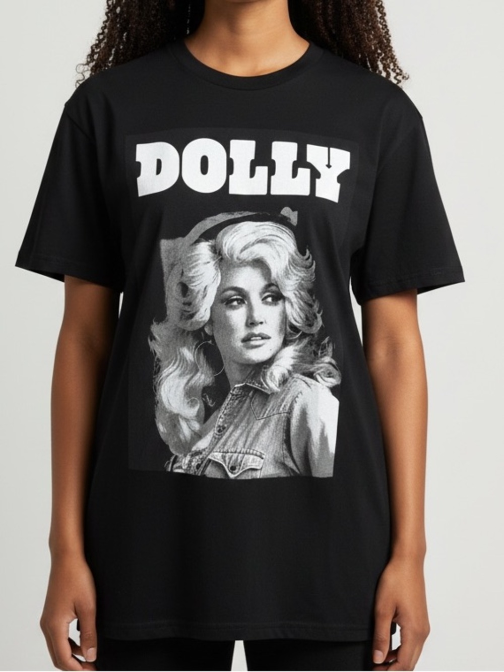Dolly Parton Graphic T-Shirt Black Size L Official Licensed Merch Short Sleeve